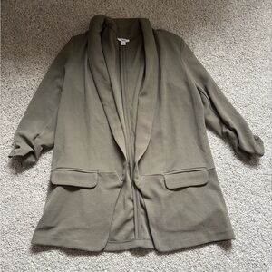 Bar Ill 3/4 sleeve NWOT Open Front Blazer Olive Green LARGE